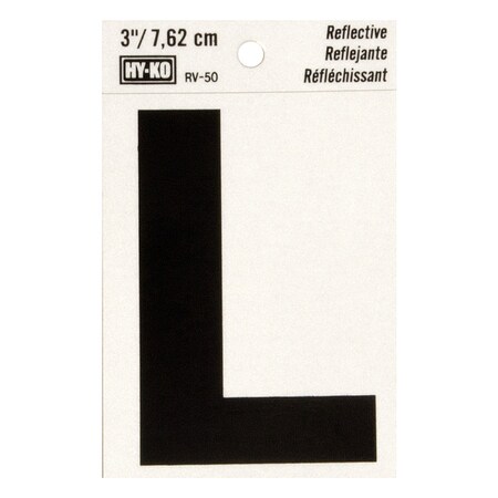Hy-Ko 3In Reflective Letter L, 10PK B00463
